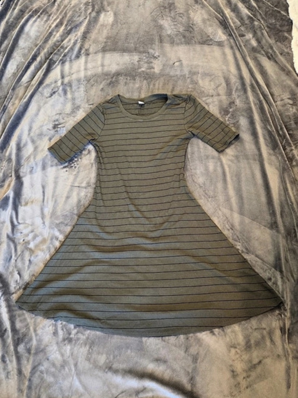 Old Navy Striped Ribbed Mini Dress in Green & Black